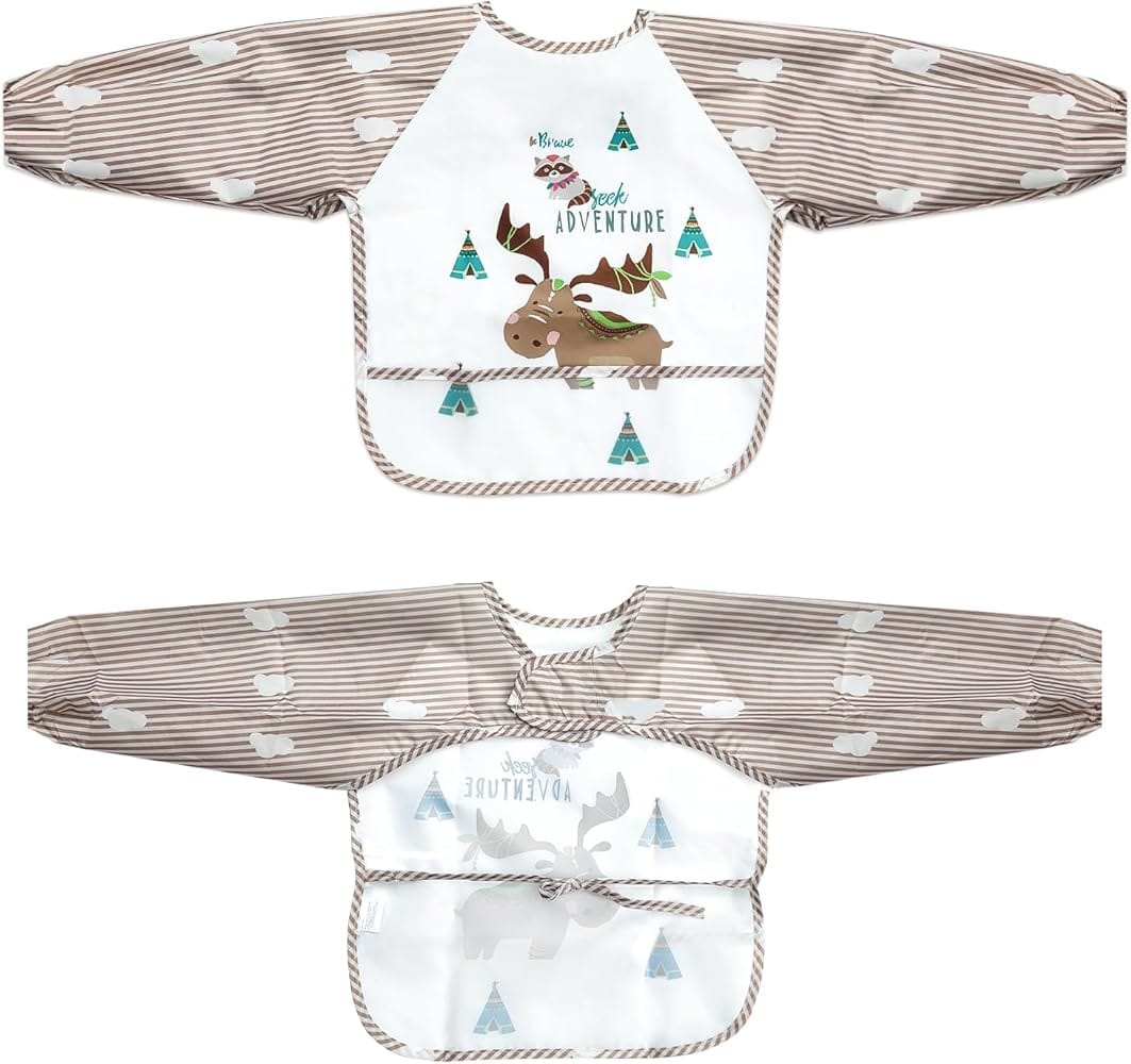Silicone baby bib - waterproof with pocket