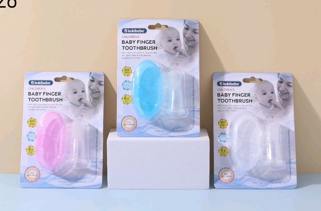 Kokibebe silicone finger toothbrush with case