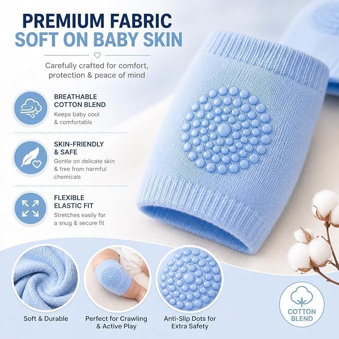 Baby Knee Pads pair - Anti Slip Knee Soft Crawling Pads