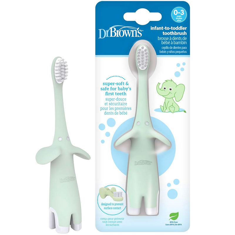 Infant - Toddler (0-3years) elephant toothbrush, green