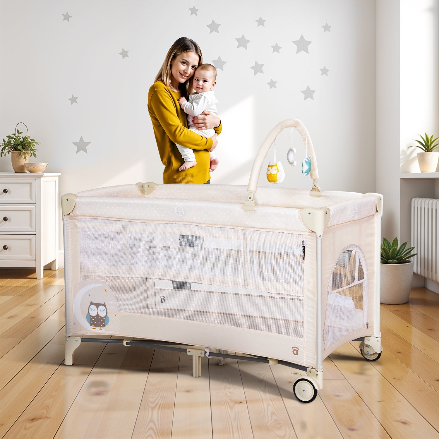 Asalvo Complete Duo Owl Travel Cot
