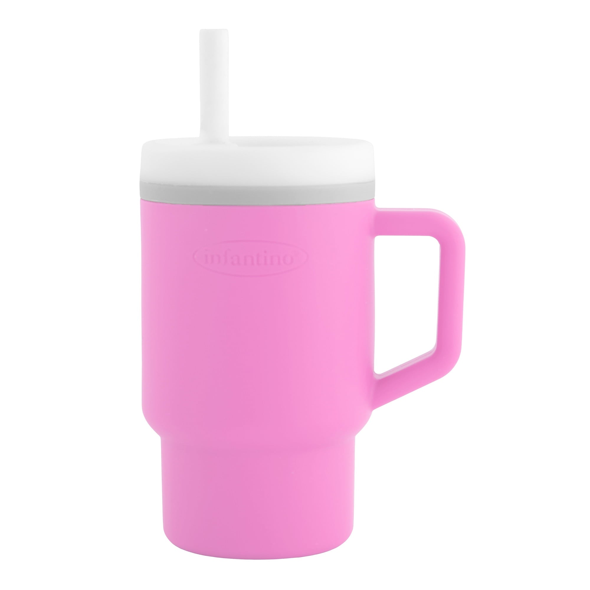 Infantino – My 1st Tumbler Silicone Cup with Straw and Handle pink