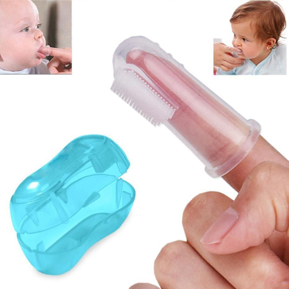 Kokibebe silicone finger toothbrush with case