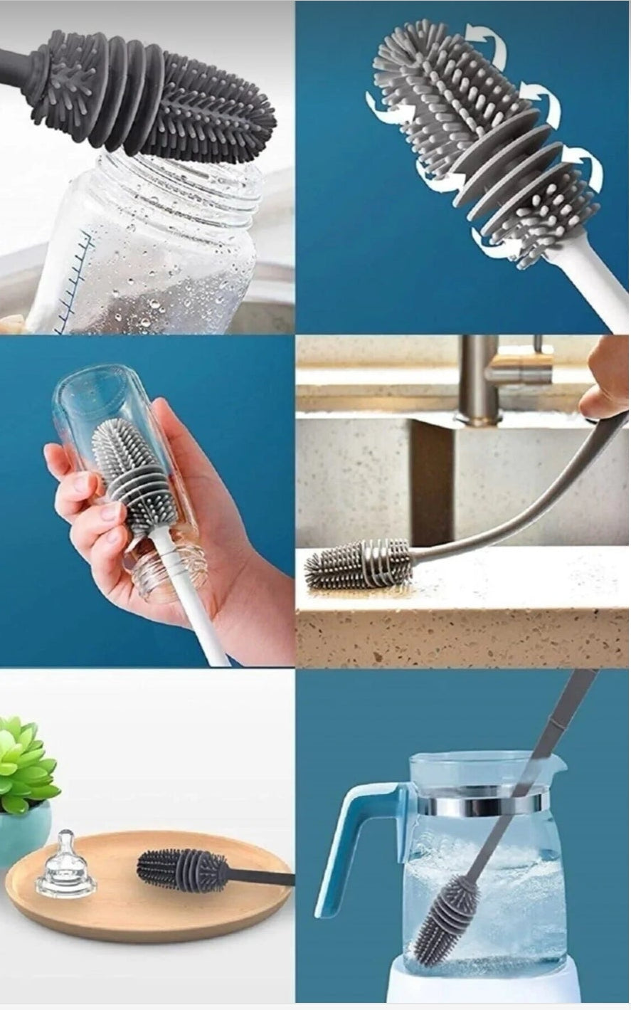 Silicone bottle brush